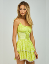 Floral Corset Mini Dress, Lime