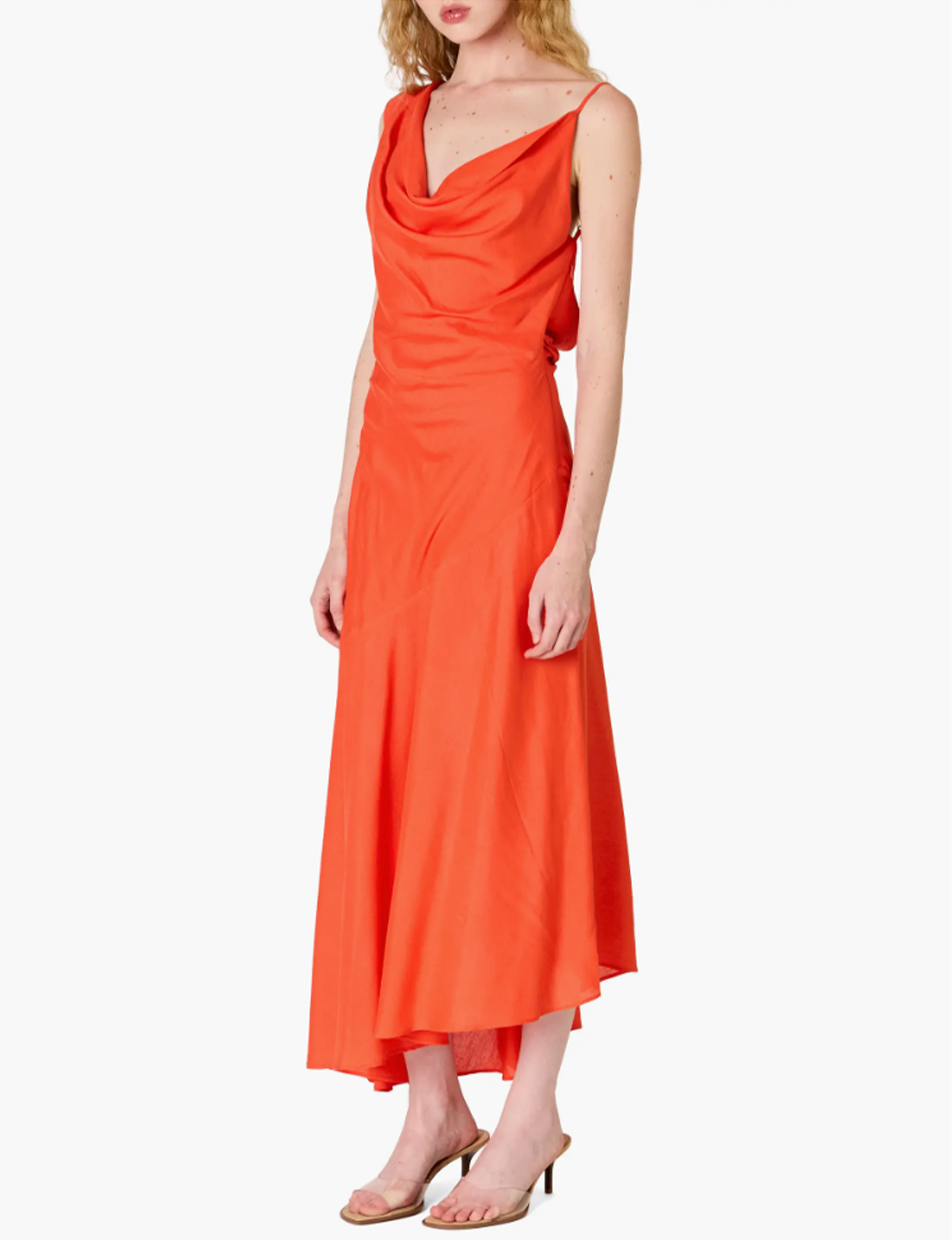Cielo Dress, Coral Red