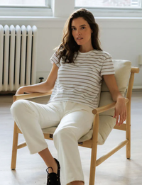 Everett Jersey, Driftwood/White Stripe