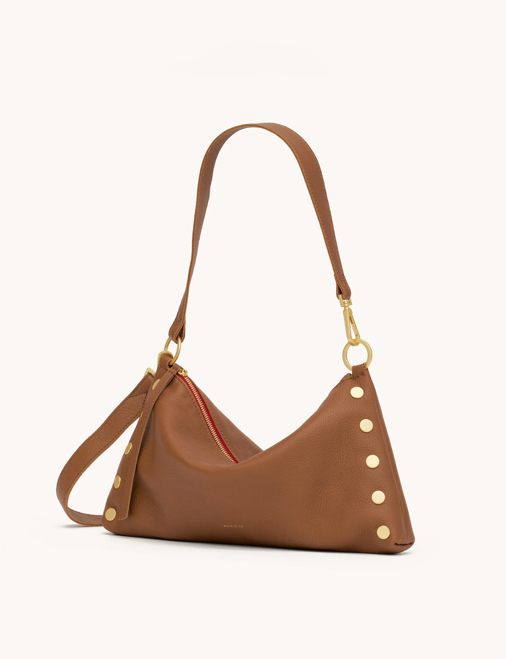 Kyle Medium Handbag, Mahogany/Brushed Gold