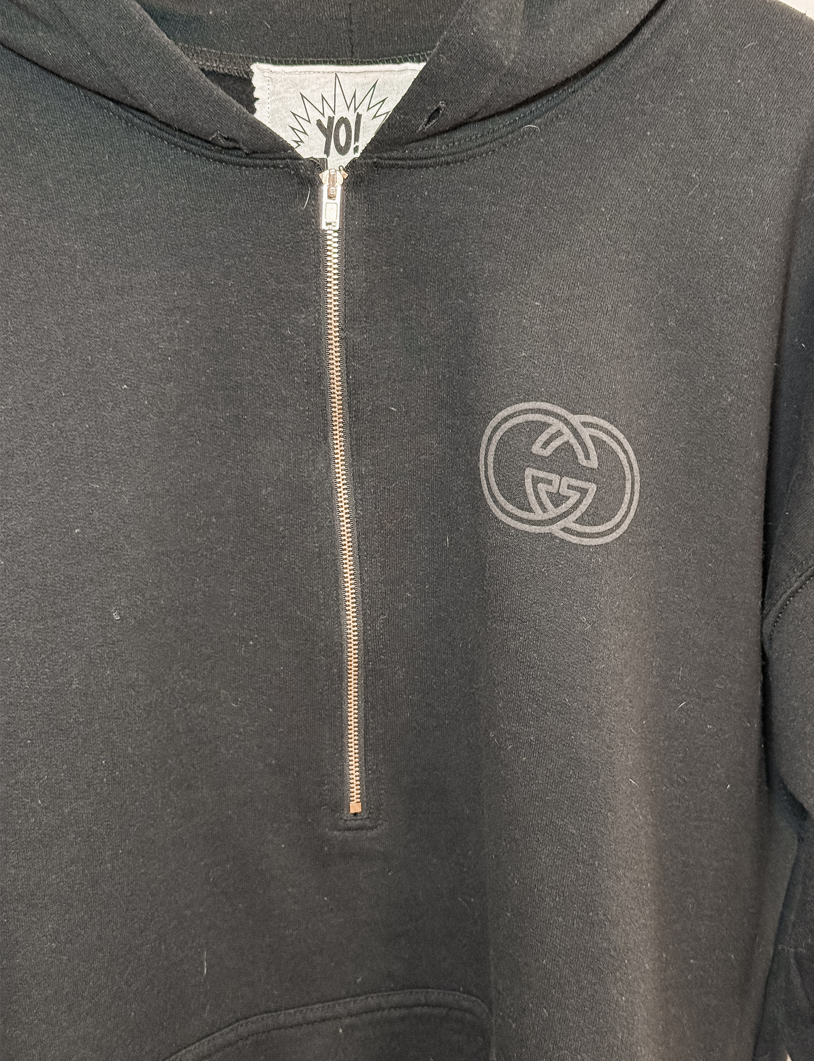 YMB GG Half Zip Hoodie, Black