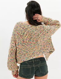 Flea Market Cardigan, Neon/Sand Combo