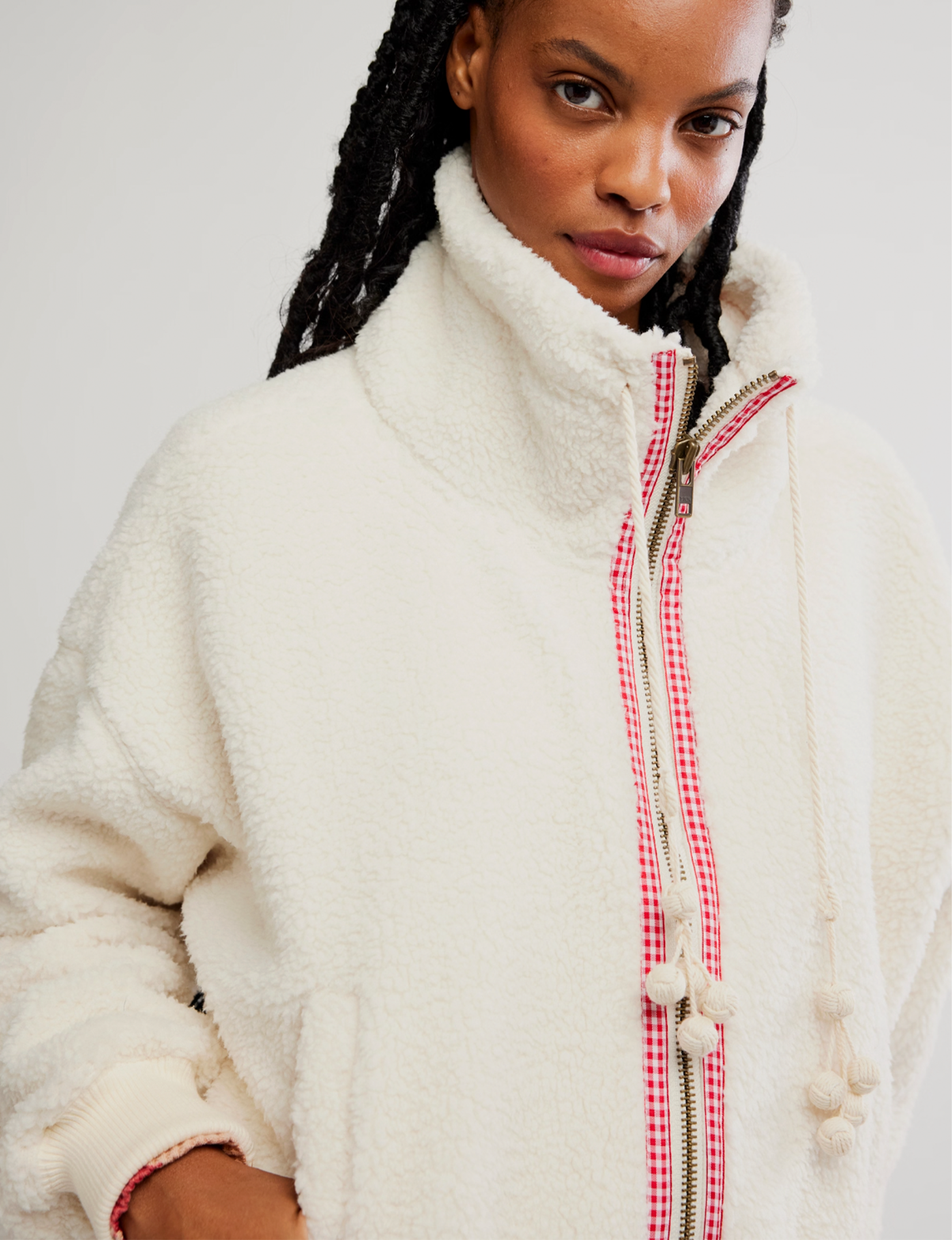 Alpine Sherpa Cardi, White Swan