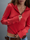 Midnight Half Zip, Risk Red