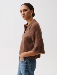 Nadya Alpaca Polo Sweater, Roche