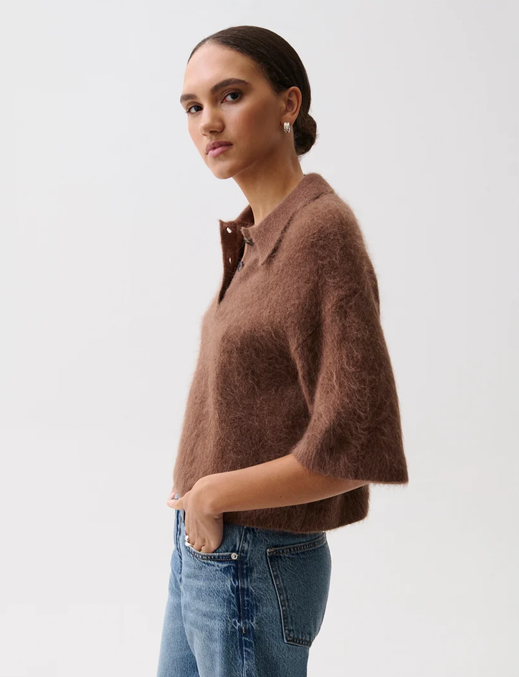 Nadya Alpaca Polo Sweater, Roche