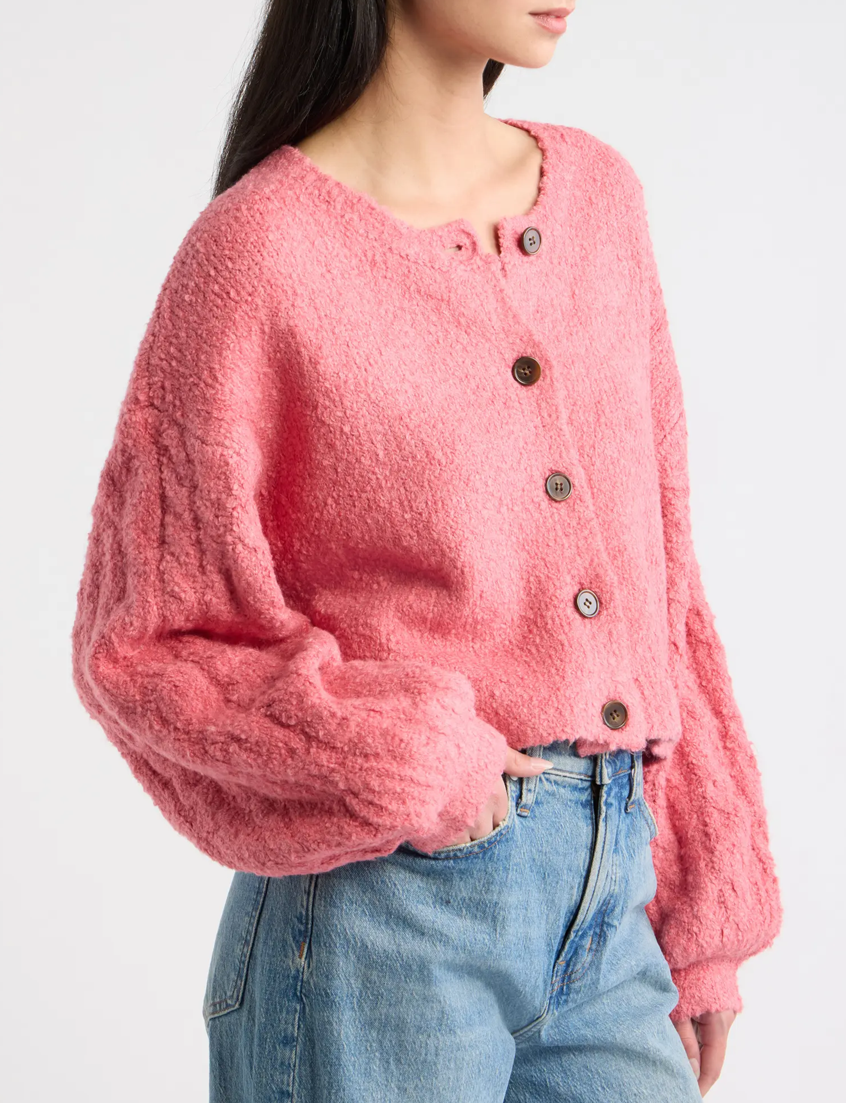 Thistle Cardi, Vintage Rose