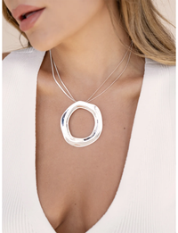 Open Circle Necklace, Silver