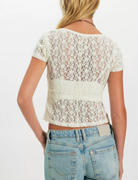 Claro Short Sleeve Tee, Whisper White