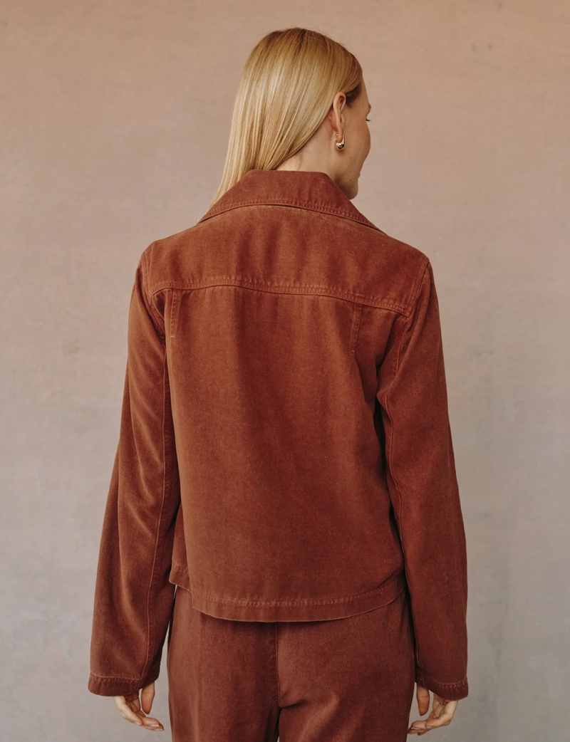 Utility Cropped Coat, Honey Oak