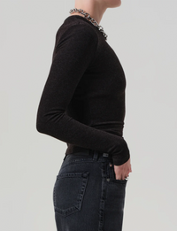 Bina Crewneck, Heather Brown