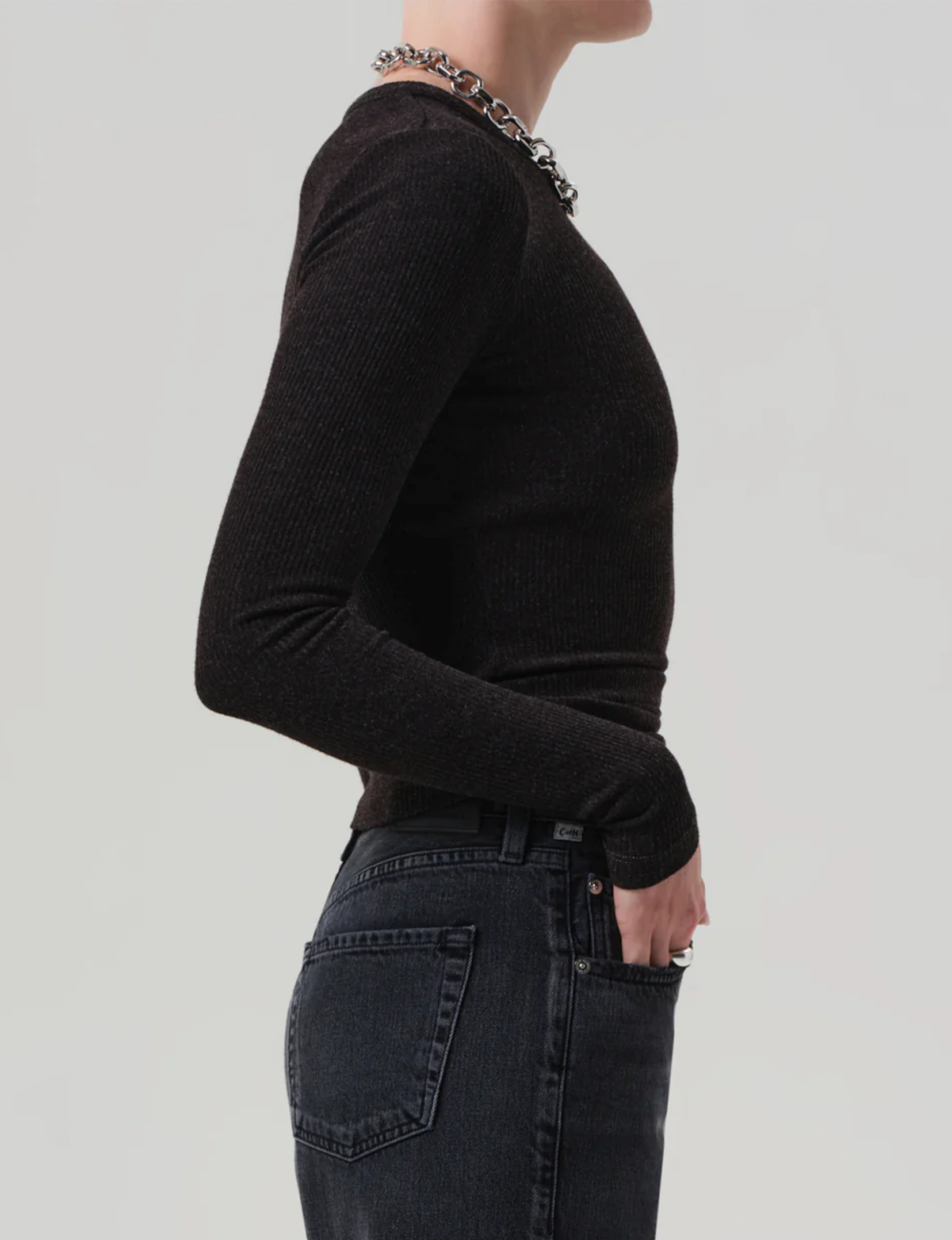 Bina Crewneck, Heather Brown