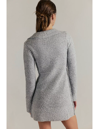 Milena Mini Sweater Dress, Grey Heather/Combo