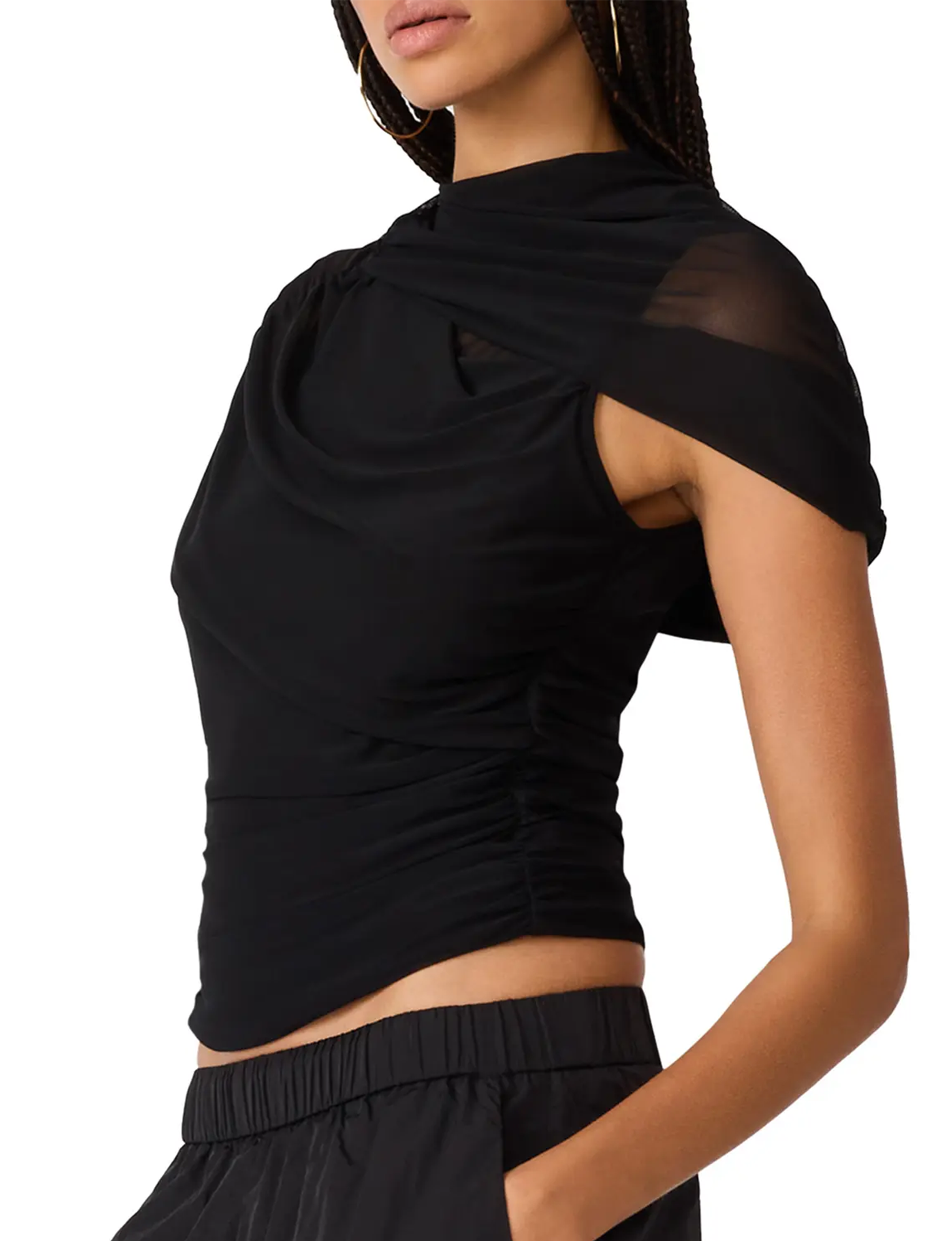 Kerry Mesh Top, Black