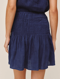 Pintuck Mini Skirt, Nautical Night