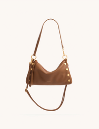 Kyle Small Handbag, Mahogany/Brushed Gold