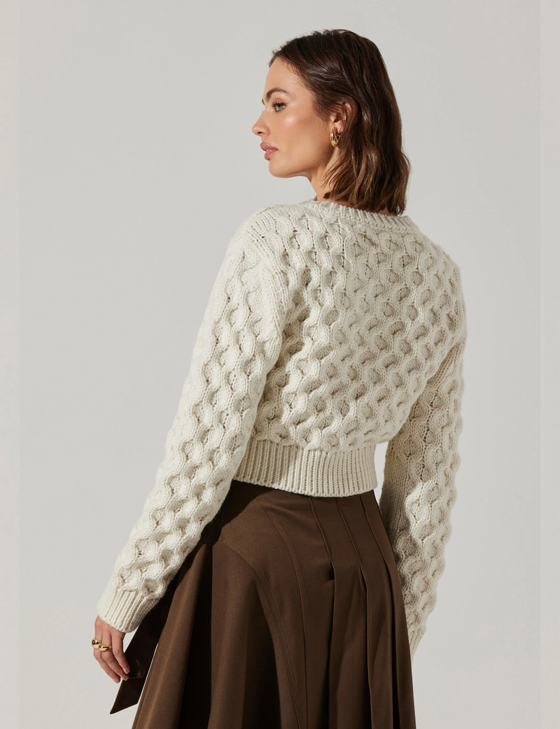 Caila Cropped Sweater, Off White