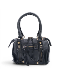 Small Leather Satchel, Black