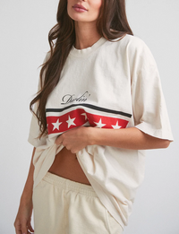 Spangled S/S Tee, Cream