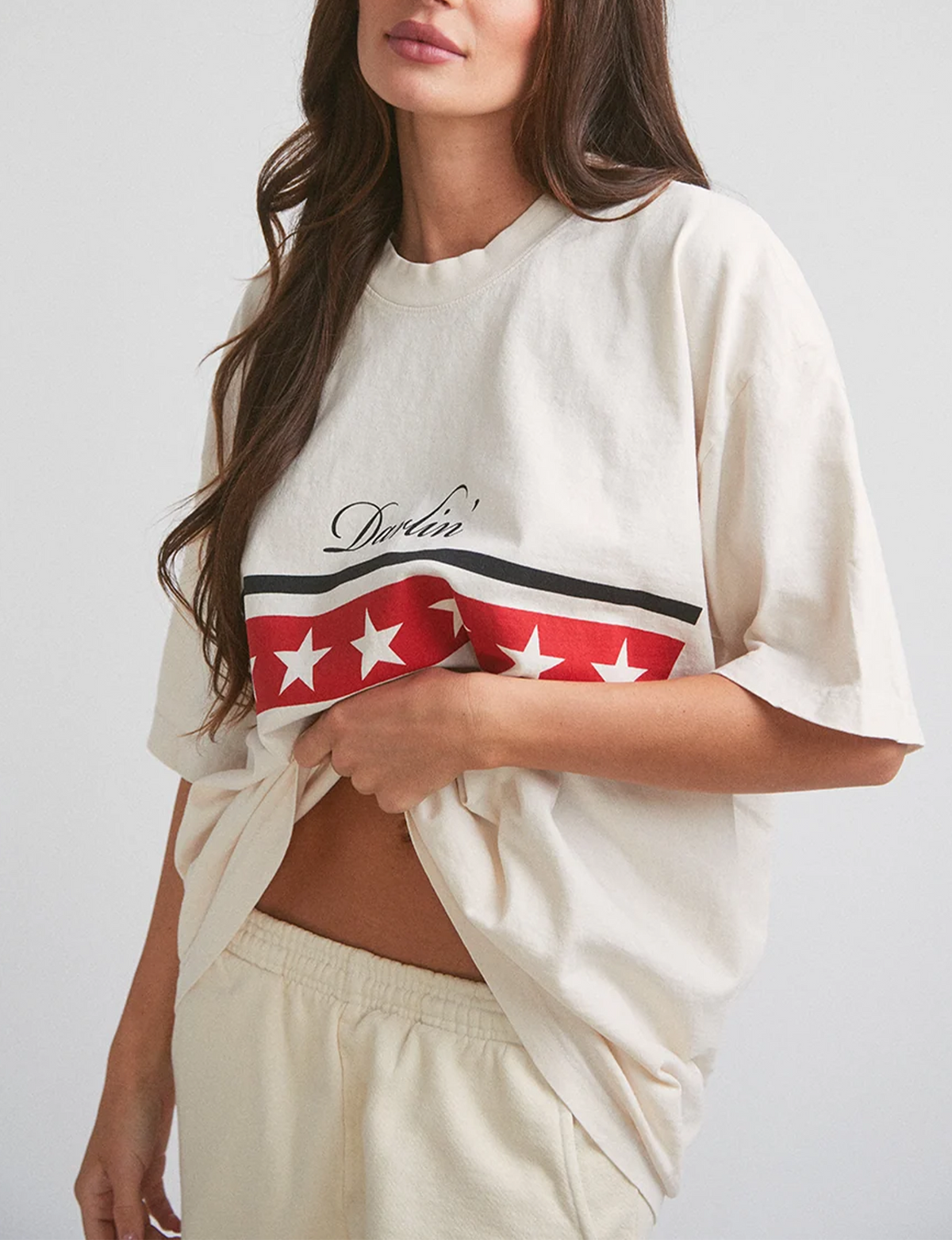Spangled S/S Tee, Cream
