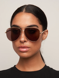 Era Sunglasses, Gold/Smokey Brown