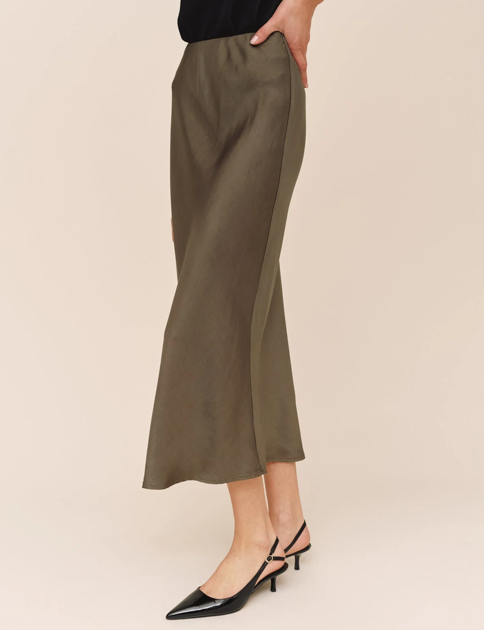 Beni Maxi Skirt, Army Olive