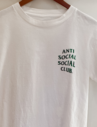 Anti Social Social Club Classic Logo Tee, White/Green