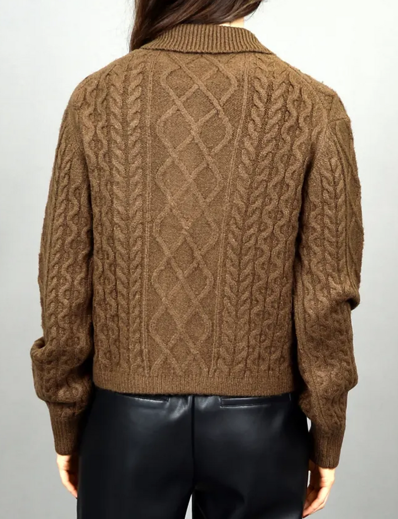 Colette LS Cardigan, Sepia