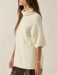 Boucle Cowl Sweater, Cream