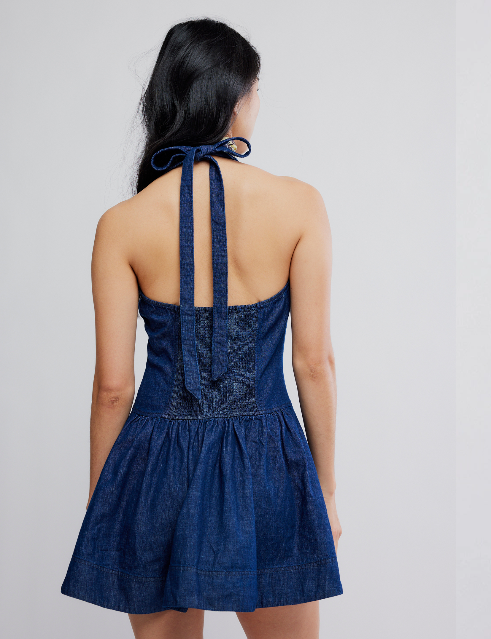 Clean Break Denim Mini Dress, Night Wash