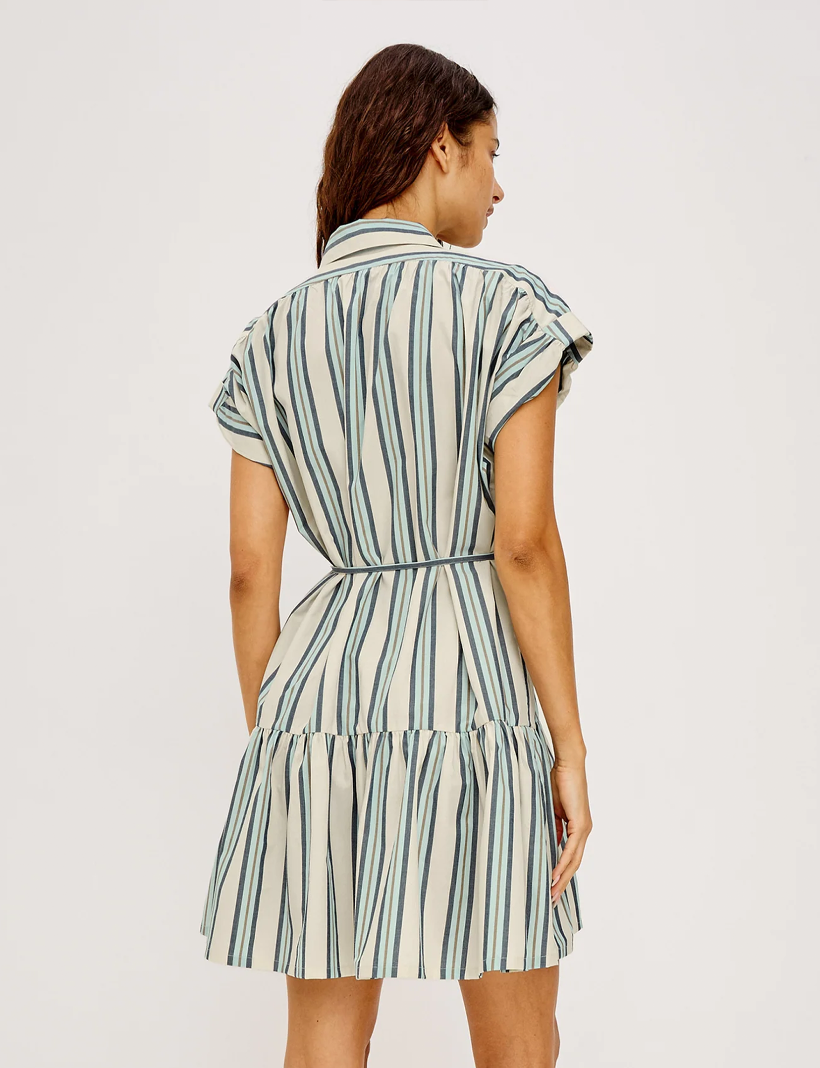 Evaline Dress, Marsala Stripe