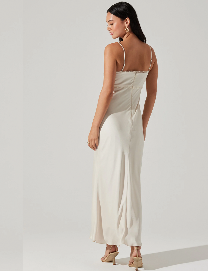 Florianne Satin Maxi Dress, Champagne