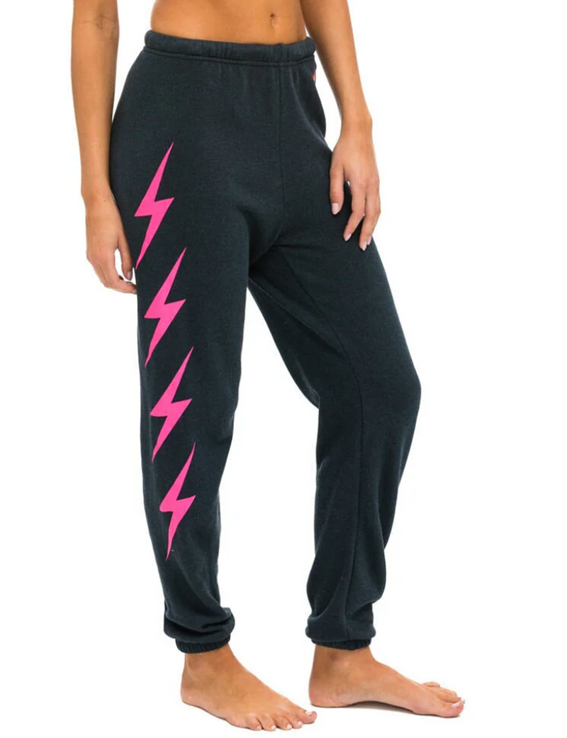 Bolt 4 Women's Sweatpants, Charcoal/Neon Pink