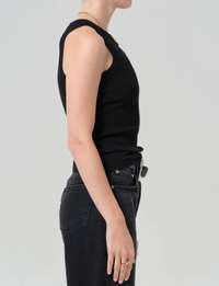 Isabel Rib Tank, Black