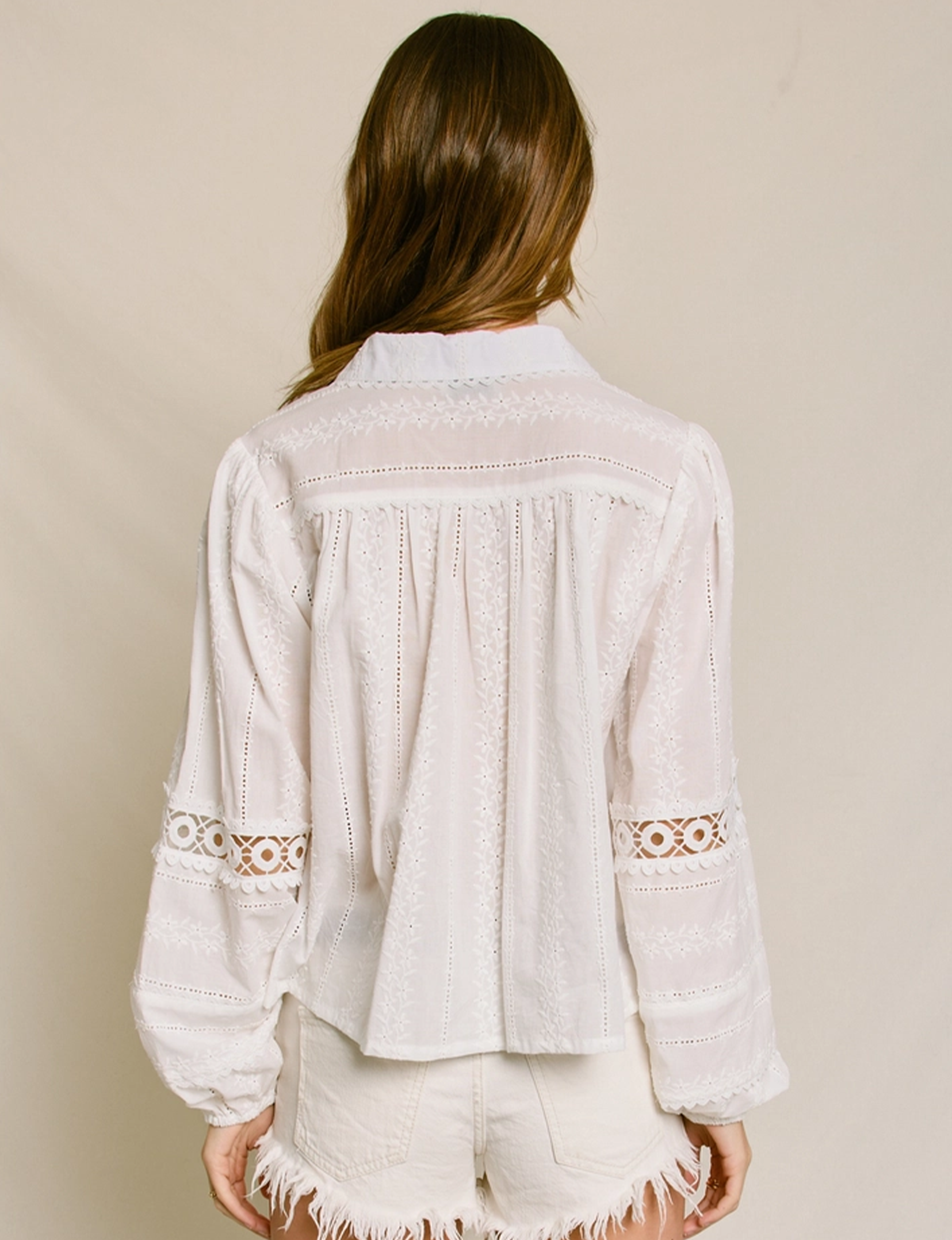 Sunbeam Eyelet Blouse, Ivory