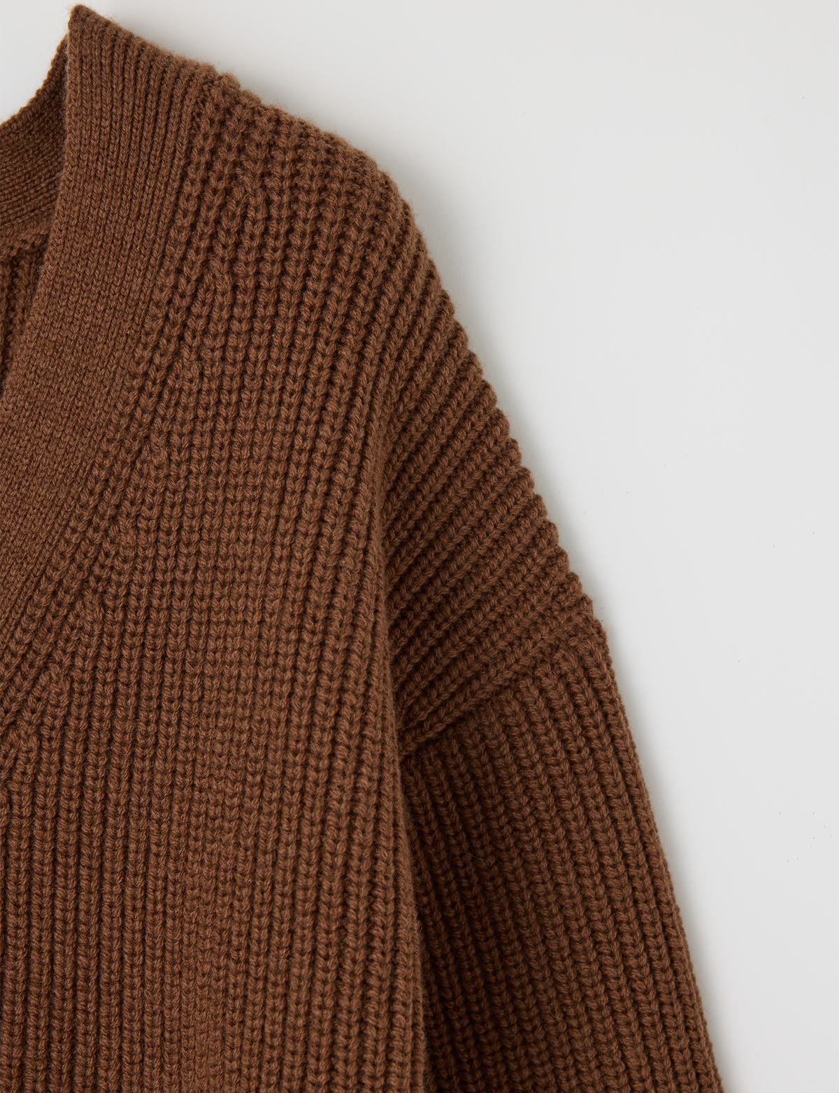V Neck Cardigan, Brown