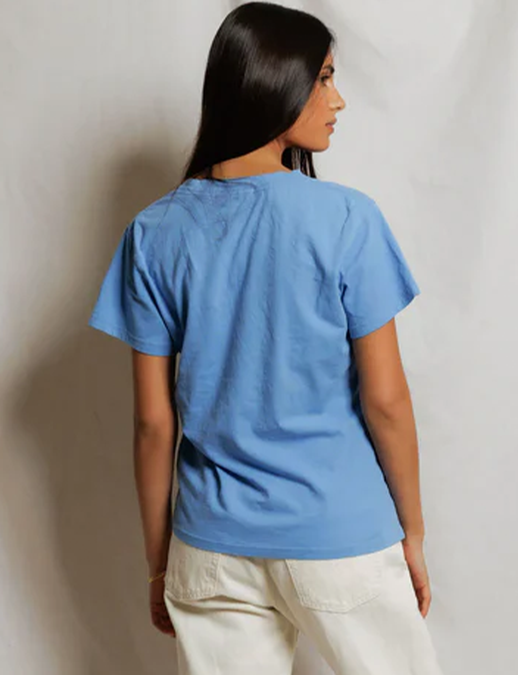 Hendrix V Neck Tee, Pacific Blue