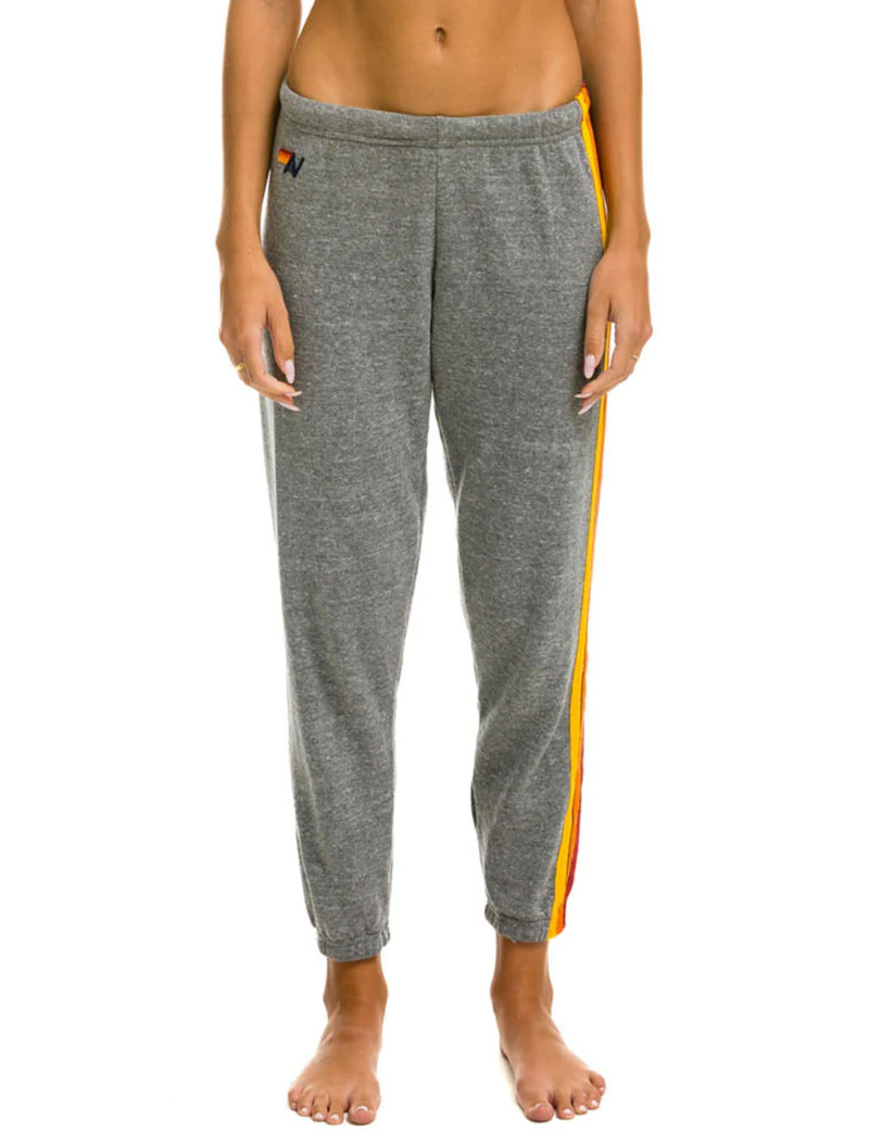 5 Stripe Sweatpant, Heather Grey/Multi Stripe