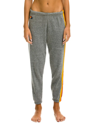 5 Stripe Sweatpants, Heather Grey/Multi Stripe