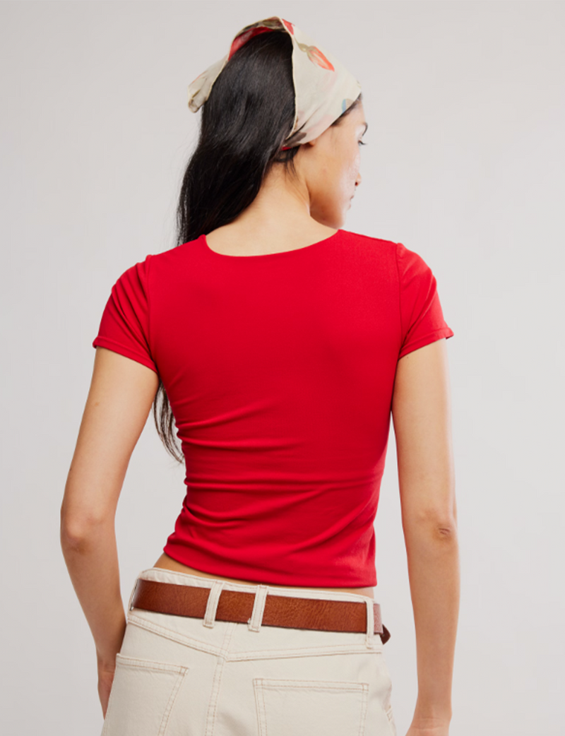 Sunfade Clean Lines Baby Tee, Salsa