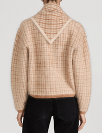 Brushed Scholar Cardi, Taupe/Multi Plaid