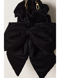 Belle Velvet Bow Bag, Black