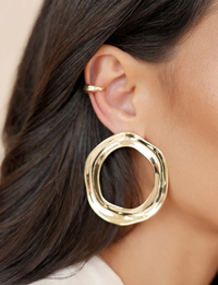 Open Circle Earrings, Gold