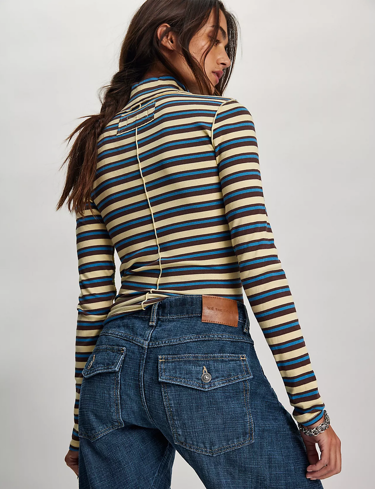 Good Good Stripe Turtleneck, Yellow/Combo
