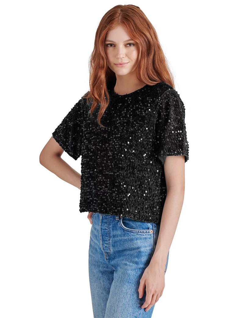 Cressa Sequin Top, Black