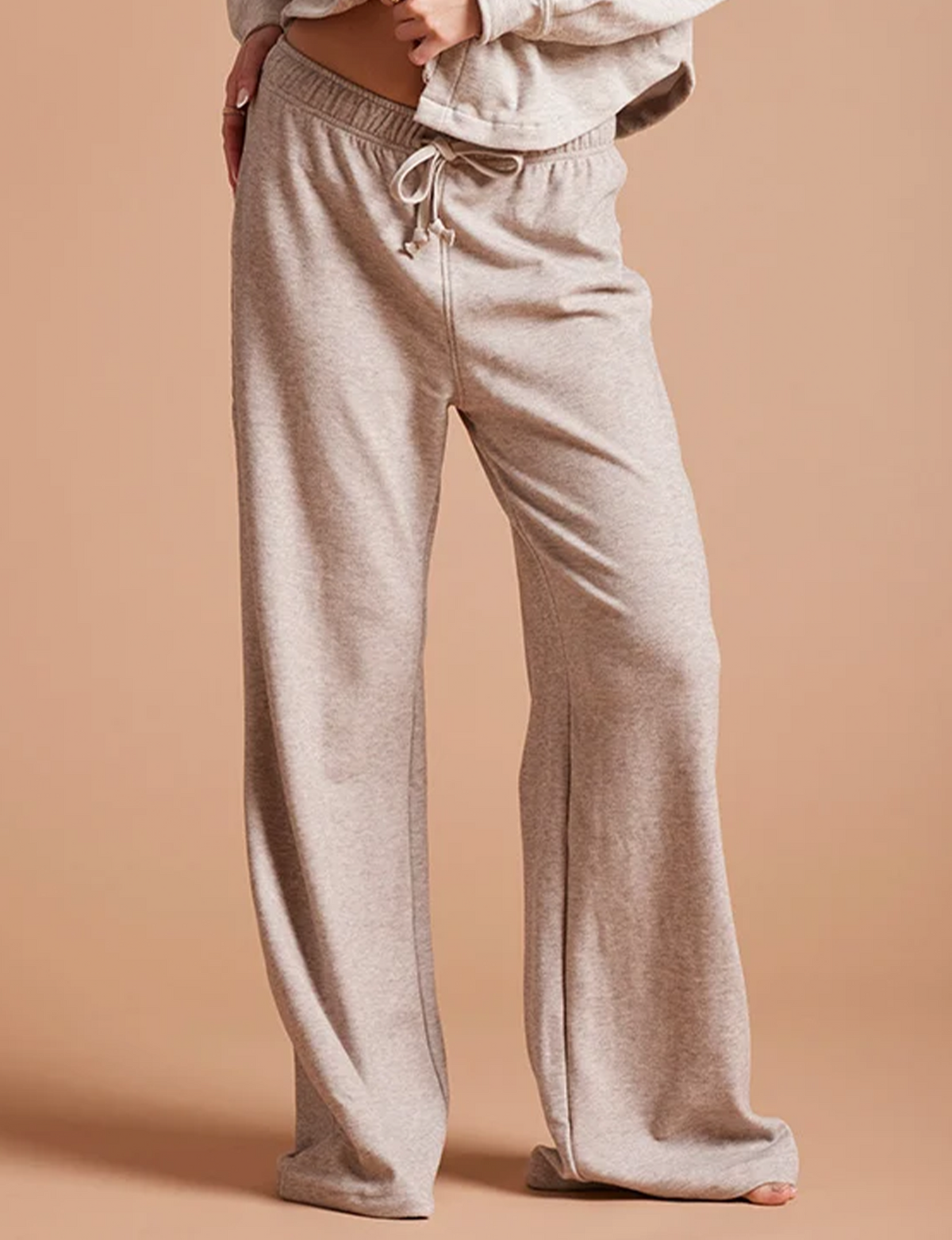 Wide Leg Drawstring Pant, Light Taupe