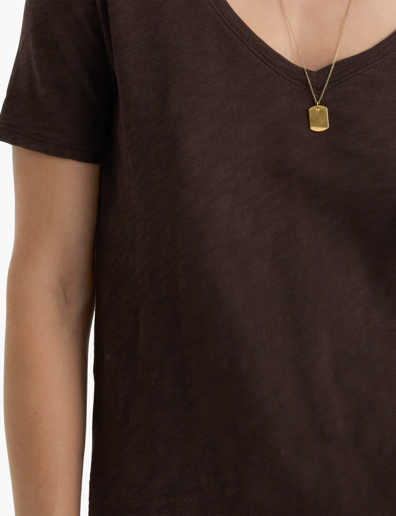 Schoolboy Crew Tee, Dark Chocolate