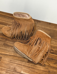 Koolaburra Fringe Boot, Tan Suede