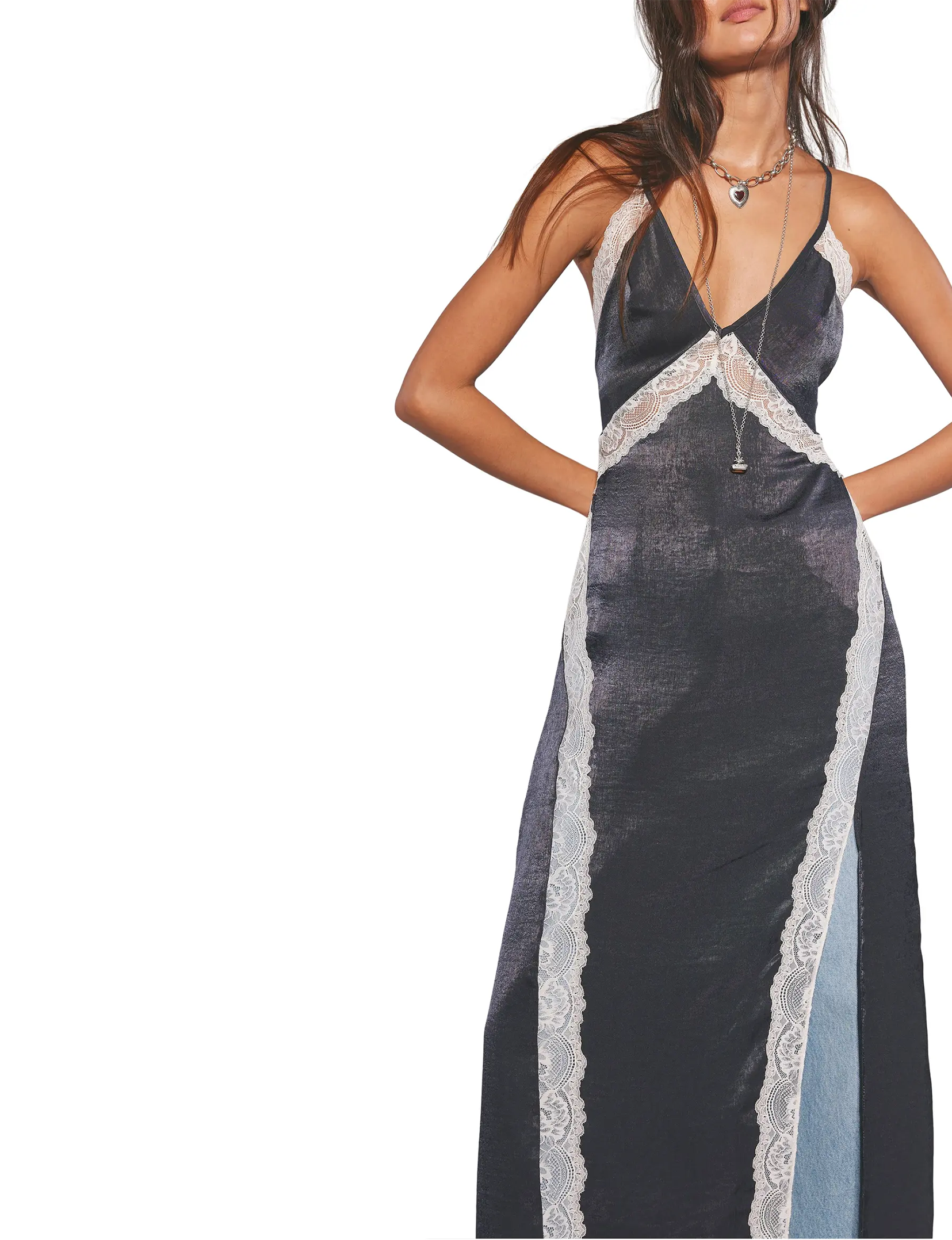 Some Kind of Love Maxi Slip, Black/Combo