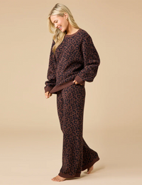 Marshmallow Crew Neck Lounge Set, Wild Espresso